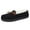 Black, variant on Womens Velvet Slip on Moccasins Indoor Outdoor House Shoes Warm Comfortable Casual Flat Slippers for Fall Winter Black