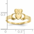 thumbnail image 3 of 10K Yellow Gold Ladies Claddagh Ring (Size 6) Made In United States 10d3108, 3 of 6
