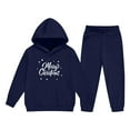 thumbnail image 6 of ATOGUTA Girls Outfits Tracksuit Christmas Hoodie Sweatshirt and Sweatpants Joggers Set with Pockets Size 2T-14, Dark Blue, 6 of 6