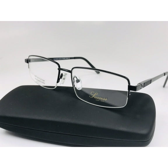 New SUCCESS SS-394 Black Eyeglasses 55mm with 180* Spring Hinges & Case