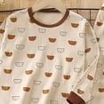 thumbnail image 4 of Gubotare Kid Pajamas Girls Trendy Pajamas for Girls 2-Piece Soft Long Sleeve & Pants PJ Set Jammies 5T 6T (Khaki,5-6 Years), 4 of 4