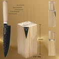 thumbnail image 3 of YOUSUNLONG Knife Block Sets -Japanese AUS8 Steel Black Titanium - Natural Fraxinus Americana Wood Knife Holder, 3 of 8