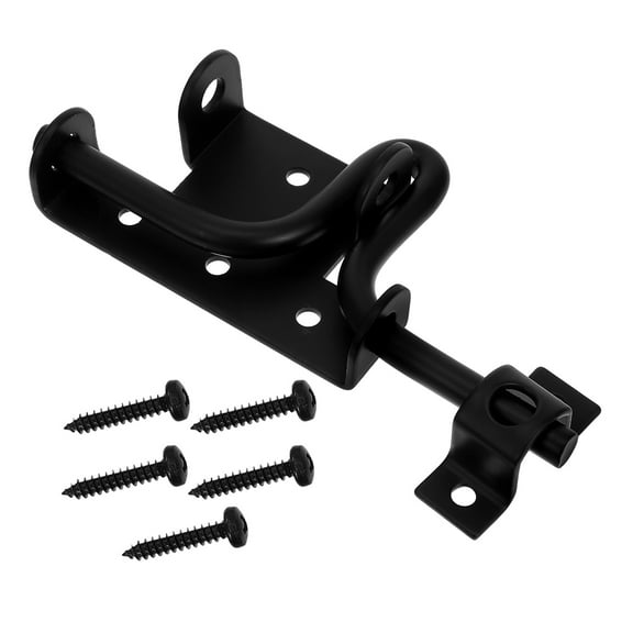Homoyoyo Heavy Duty Black Carbon Steel Fence Latch for Doors and Gates, Gate Lock Hardware, 1 Set