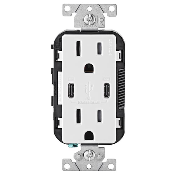 Leviton USB Charging Outlet Decora - Tamper-Resistant Dual Type C - 1 Piece