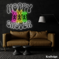 thumbnail image 3 of Craftnamesign Hoppy Easter Neon Sign, Easter Day Decor, Rabbit LED Sign, Rabbit Easter Decor, 3 of 4