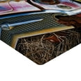 thumbnail image 2 of Ambesonne Vintage Fitted Sheet, Rusty Abandoned Cars, Twin Size, Pale Coffee and Blue, 2 of 3