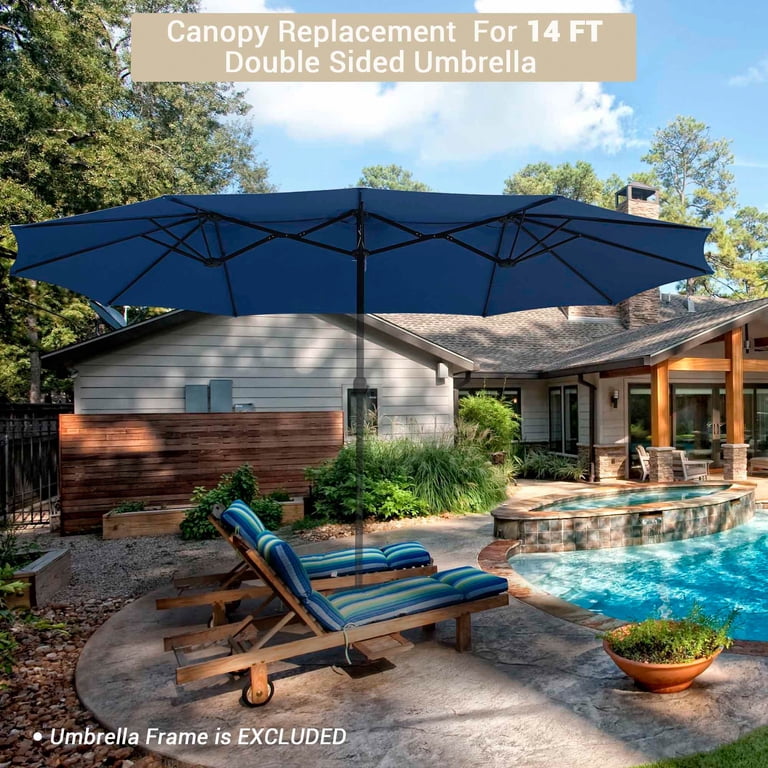 12 ft patio umbrella replacement canopy Top MasterCanopy Color: Green 81 7/8 x 81 7/8 (208 x 208 cm) TheLAShop 15'x9' 12-Rib Patio Rectangular