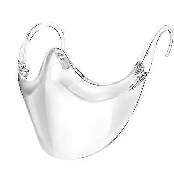 Folding Reusable Transparent Face Mask with Nose Pads - Large Protective Clear Mouth Nose Shield