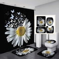 thumbnail image 5 of Floral Shower Curtain for Bathroom Spring Flower Watercolor Shower Curtain Sets Decorative Polyester Waterproof Fabric Shower Curtain Set Bathtub Hotel Decor with 12 Hooks 72x72 Inch, 5 of 6