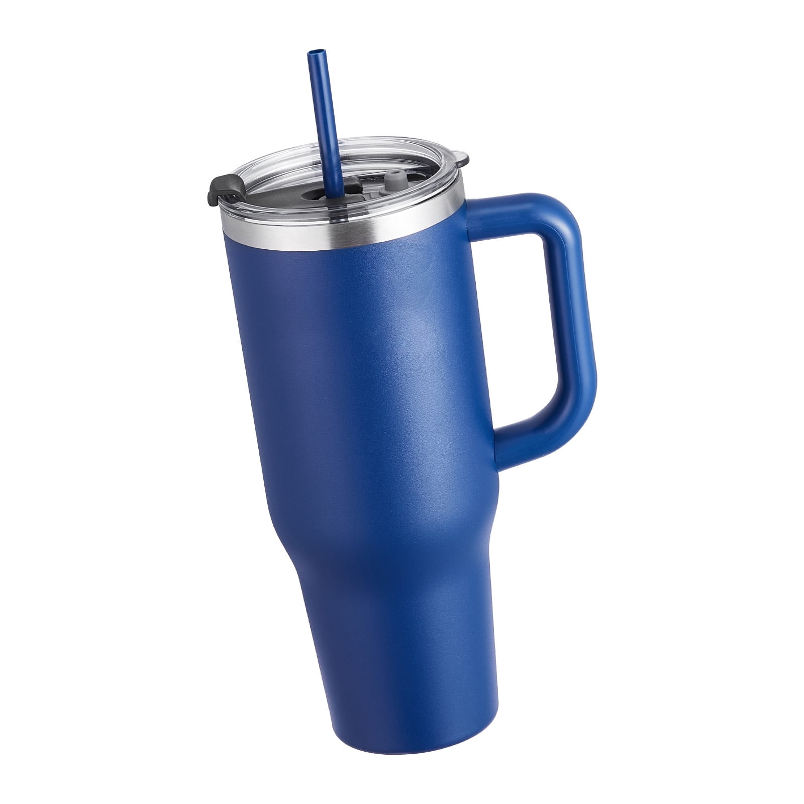 KFFKFF 40 oz Thermally Protected Water Container, Metallic Athletic Beverage Holder with Cover, Portable Journey Java Tumbler Dual Layered, Leakproof Wilderness Hydration Vessel, Blue