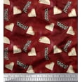 thumbnail image 1 of Soimoi Red Modal Satin Fabric Text & Tacos Food Print Fabric by the Yard 42 Inch Wide, 1 of 3