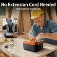 thumbnail image 3 of Cordless Electric Heated Lunch Box 6.3-Cup Portable Rechargeable Self-Heating Food Warmer with 10000mAh Battery 75W Fast Heating & Type-C Leak Proof Stainless Steel Container, 3 of 24