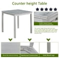 thumbnail image 4 of GZXS 5-Piece Counter Height Dining Table Set with Crystal Diamond Accents, 34.5” Square Table and 4 Flannelette Upholstered Chairs, Silver Gray, Space-Saving Dinette Set for Compact Area, 4 of 8