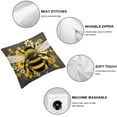 thumbnail image 4 of Shangniulu Fluffy Bumblebee with Wings Throw Pillow Cover Set of 2 Cases Sketch Fly Insect Yellow Flower Summer Biology Entomology Outdoor Decor Pillowcase Home Squar Pillow Slip, 4 of 6