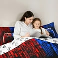thumbnail image 6 of Feelyou Futuristic Gamepad Boys Bedding Comforter Set, Fashion Red Blue Honeycomb Twin Comforter Sets, Modern Video Game Reversible Bedding Set, Ultra Soft Bedroom Decor, 2 Pieces, 6 of 9