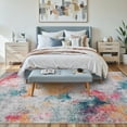 thumbnail image 3 of RUG ROBOT Abstract 6'x9' Area Rugs for Living Room, Washable Bedroom Rug Non-Slip, multi color area rug，Soft Modern Large Accent Carpet Throw Rug for Kitchen Dining Room Home Office, Ivory/Blue, 3 of 10