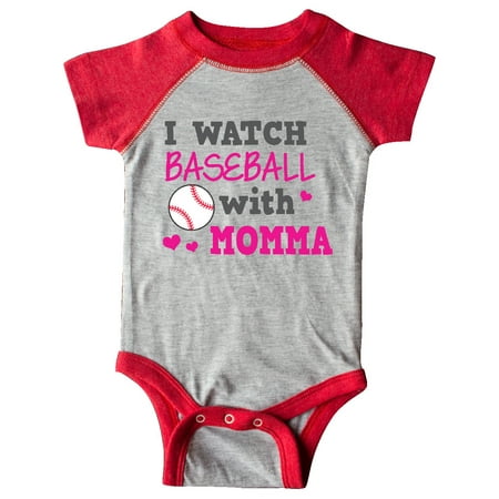 

Inktastic I Watch Baseball with My Momma Gift Baby Girl Bodysuit