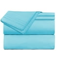 thumbnail image 2 of Clara Clark Premier 1800 Microfiber Collection 3-Line Bed Sheet Set, Full Size, Beach Blue, 2 of 8