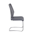 thumbnail image 3 of Set of Two Light Gray Faux Leather Cantilever Chairs, 3 of 7