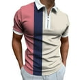 thumbnail image 1 of yievot Chemises pour Hommes Mode Personnalité Décontracté Ajusté T-Shirt à Manches Courtes Imprimé Quart de Fermeture Éclair T Court Col Rabattu Chemise, 1 of 5