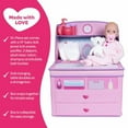 thumbnail image 4 of ADORA Ensemble de Poupée Bébé Réaliste Parfaitement Rose avec Table à Langer et Accessoires de 10 Pcs, Comprend une Boîte de Rangement, des Couches et une Suce, Cadeau pour 3 Ans et Plus, 4 of 6