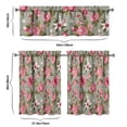 thumbnail image 6 of Green Pink Flowers2(1) Kitchen Curtain Valance 3 Piece Home Curtains and Valance Set Curtain Sink Window Decor Window Treatment Tier 27.5x36 Length, 6 of 6