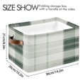 thumbnail image 4 of Light and Dark Green Plaids Square Storage Bins with Handles Collapsible Containing Box 1 Pack, 4 of 9