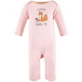 thumbnail image 3 of Touched by Nature Infant Girl Organic Cotton Coveralls, Woodland Alphabet, 0-3 Months, 3 of 4