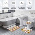 thumbnail image 6 of Retro Yellow Bathroom Rugs Set Red Daisy Watercolor Floral Plants Farmhouse Non Slip Absorbent Soft Bath Mats 3 Piece Set with Bathroom Rug, U-Shaped Floor Mat, Toilet Seat Cover Small Size, 6 of 9