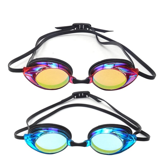 2 pares de gafas de natación Gafas de natación Protección UV antivaho adulto, hombre, mujer, joven, rojo+azul lago