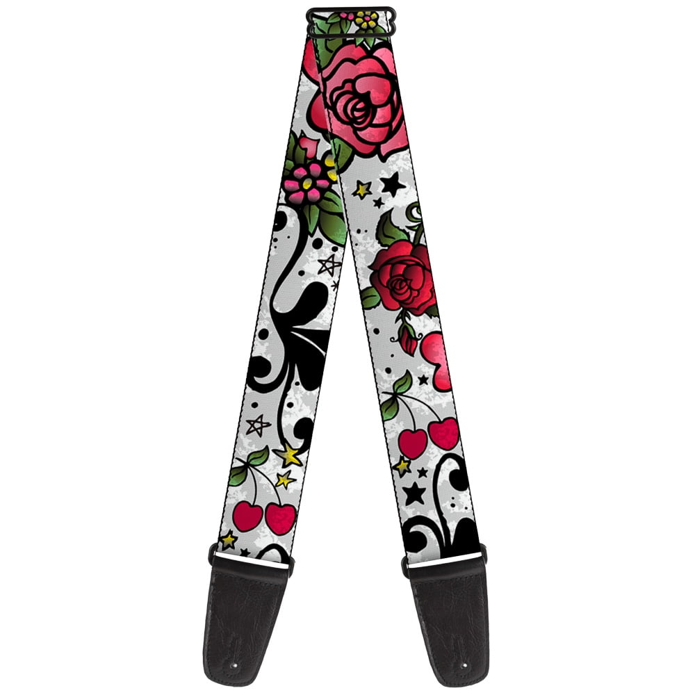 Buckle-Down Guitar Strap, Mom Dad Close Up White, 2 Inches Wide
