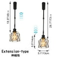 thumbnail image 3 of FSLiving Adjustable Height Track Pendnat Light H-Type Industrial Retractable Track Spotlight with Telescoping Rod Gimbaled Lamp-Post Halo Track Instant On Hollow Out Black Square Lamp, 1 Light, 3 of 7
