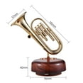 thumbnail image 2 of Boîte à Musique Trompette Classique à Remonter Boîte à Musique Rotative Base en Laiton Instrument à Vent Miniature Réplique Artware Cadeau pour Noël Anniversaire Saint-Valentin Fête des Mères Fête des Pères, 2 of 9