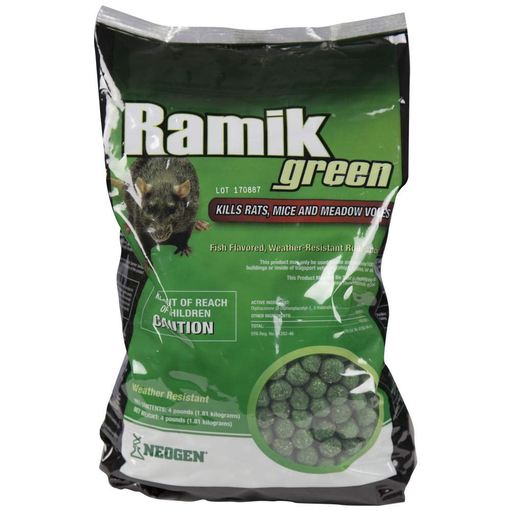 15 Lb Neogen Rodenticide Ramik Green Rat And Mouse Bait 60 Pack Pail 