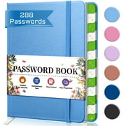 Password Book with Alphabetical Tabs, 6.1*4.7 Password Book Internet Address and Password Organizer Logbook, Password Book with Elastic Band, Personal Organizer for Password Safety - Blue