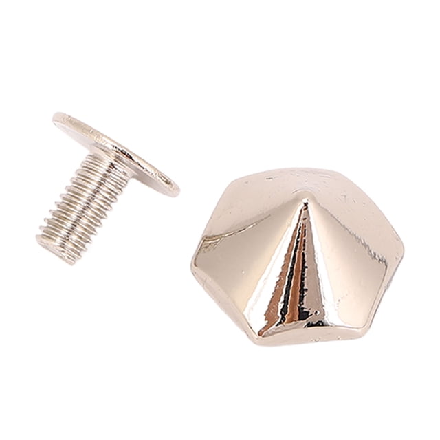20PCS Hexagonal Cone Rivets and Crossed Screws Set for Leather Crafts Repair and Decoration