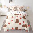 thumbnail image 2 of Castle Fairy Cute Animal Capybara Bedding Comforter Set 7-Piece for Teens Boys Girls,Kawaii Red Strawberry King Bedding Sets,Chic Floral Flowers Ultra Soft Bed Sheets,Microfiber Bedroom Decor, 2 of 8