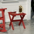 thumbnail image 3 of Wildridge Classic Rectangular Side Table, Cardinal Red - Outdoor Weather Resistant Recycled Plastic Furniture for Patio, 3 of 4
