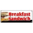 thumbnail image 1 of SignMission B-Breakfast Sandwich Breakfast Sandwich Banner Sign - Sausage Bacon Bagel Croissant Cheese Muffin, 1 of 4