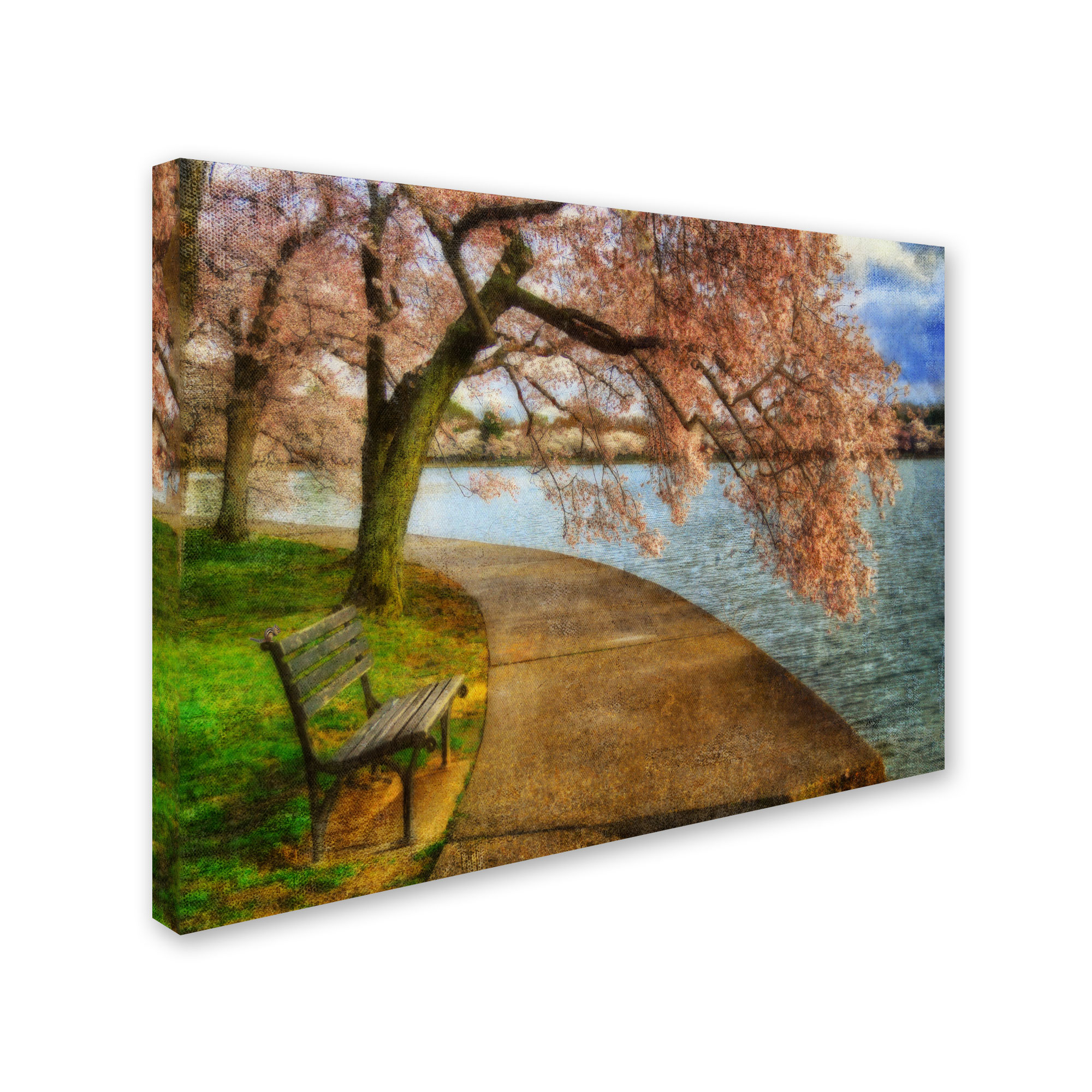Trademark Fine Art "Meet Me At Our Bench" Canvas Art by Lois Bryan