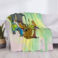 thumbnail image 3 of Scooby Doo Characters Flannel Blanket Cozy Ultra-Soft Micro Throw Blanket For Bed Sofa Couch Car Office Camping Travel All Season Fleece Blanket 50"x40", 3 of 8
