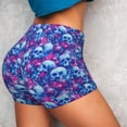 thumbnail image 4 of Cauagu blue Skull purple flower for Womens Workout Impact Shorts,Booty Biker Shorts High Waisted Elastic Athletic Shorts for Yoga Gym Running Sports-X-Large, 4 of 8