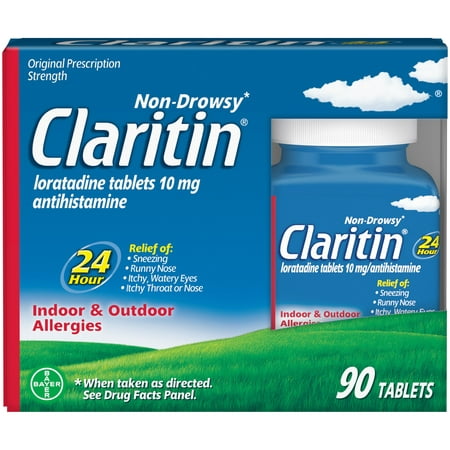 Claritin 24 Hour Non-Drowsy Allergy Relief Tablets,10 mg, 90 (Best Otc Medicine For Scratchy Throat And Cough)
