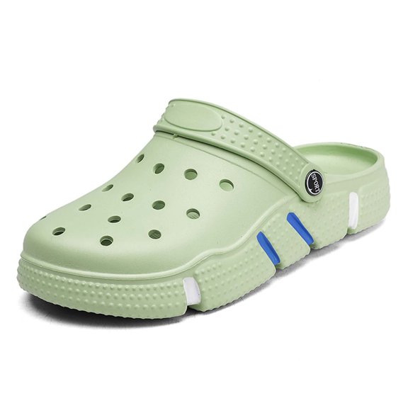 Yuanlong Men's Clog Shoes With Adjustable Back Strap Solid Color Slide Sandals Casual Beach Garden Travel Slippers