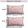 thumbnail image 2 of Pink Boho Throw Pillow Covers Set of 2 Monaco Rug Carpet Double Sided Pattern Cotton Soft Pillow Case Cushion Cover Pillowcase for Garden Couch Sofa Bed Decorative 12x20 inch, 2 of 6