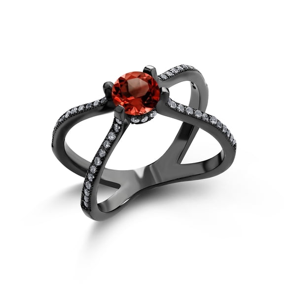 Gem Stone King 1.58 Ct Round Red Garnet 925 Sterling Silver Ring (Size 6)