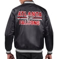 thumbnail image 2 of Men's Starter Black Atlanta Falcons Printed Team Logo Satin Varsity Full-Snap Jacket, 2 of 3