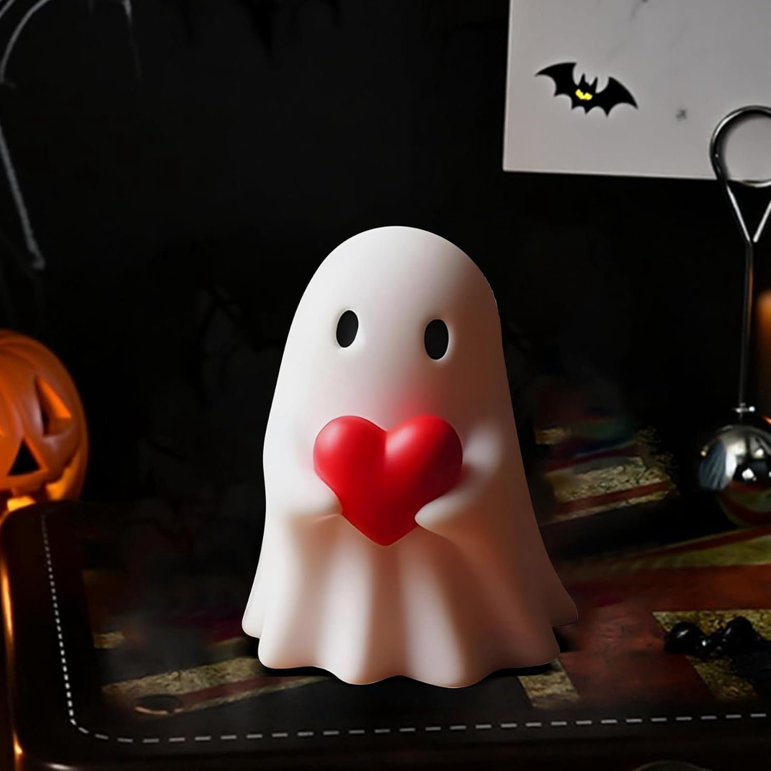 Halloween Ghost Figurine, Spooky Resin Ghost Statue, Cute Ghost Halloween Decoration for Home and Office Desktop Decor Display Ornaments