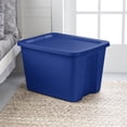 thumbnail image 5 of Sterilite 18 Gal. Tote, Plastic Storage Bin with Snap-on Lid, Blue, 5 of 10