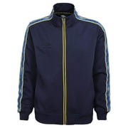 Umbro Men's Logo Tape Track Jacket, Navy/Turkish Sea Small